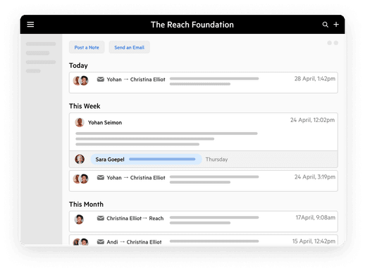 A user interface depicting internal communication via comments.