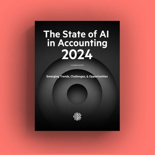 Cover of the State of AI in Accounting 2024 ebook.