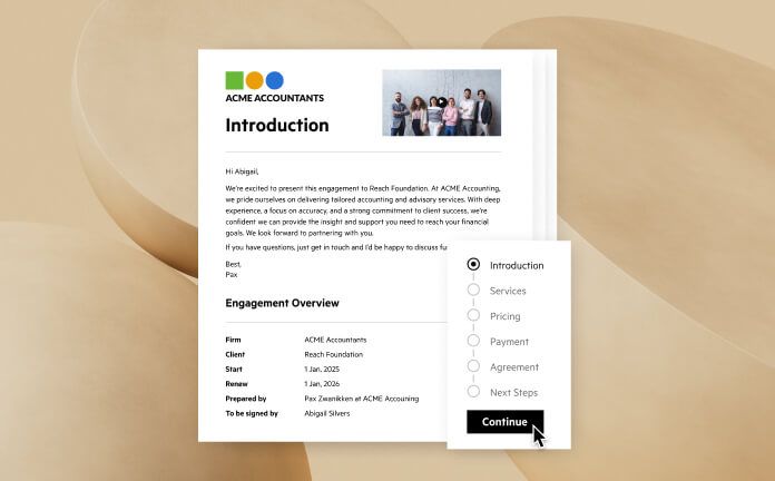 A sample client engagement letter.