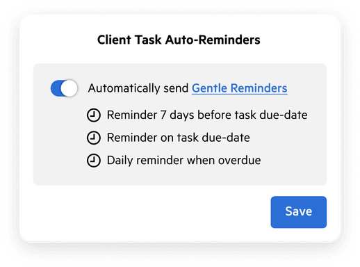 A detailed UI setting automatic reminders for a task.