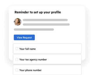 Simplified UI of a reminder to complete a task checklist.