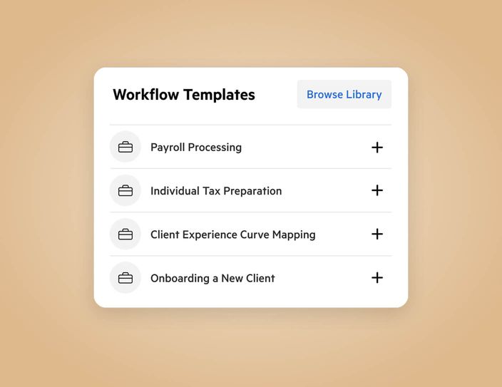 A list of workflow templates.