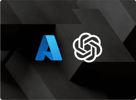 A geometric background with the Azure and OpenAI logos overlaid.