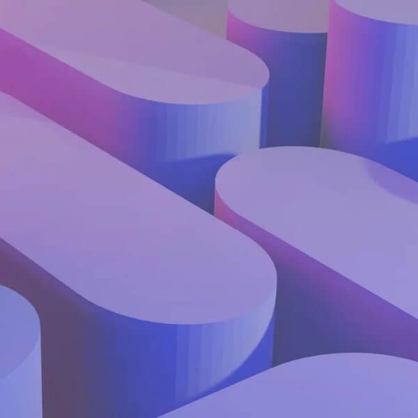 Abstract shapes on a blue and violet background.