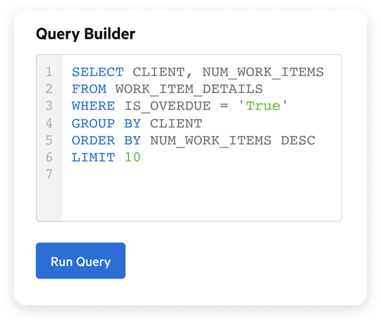 Image of the user interface for performing a database query.