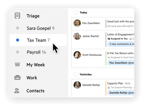 A partial screenshot of the shared inbox user interface.