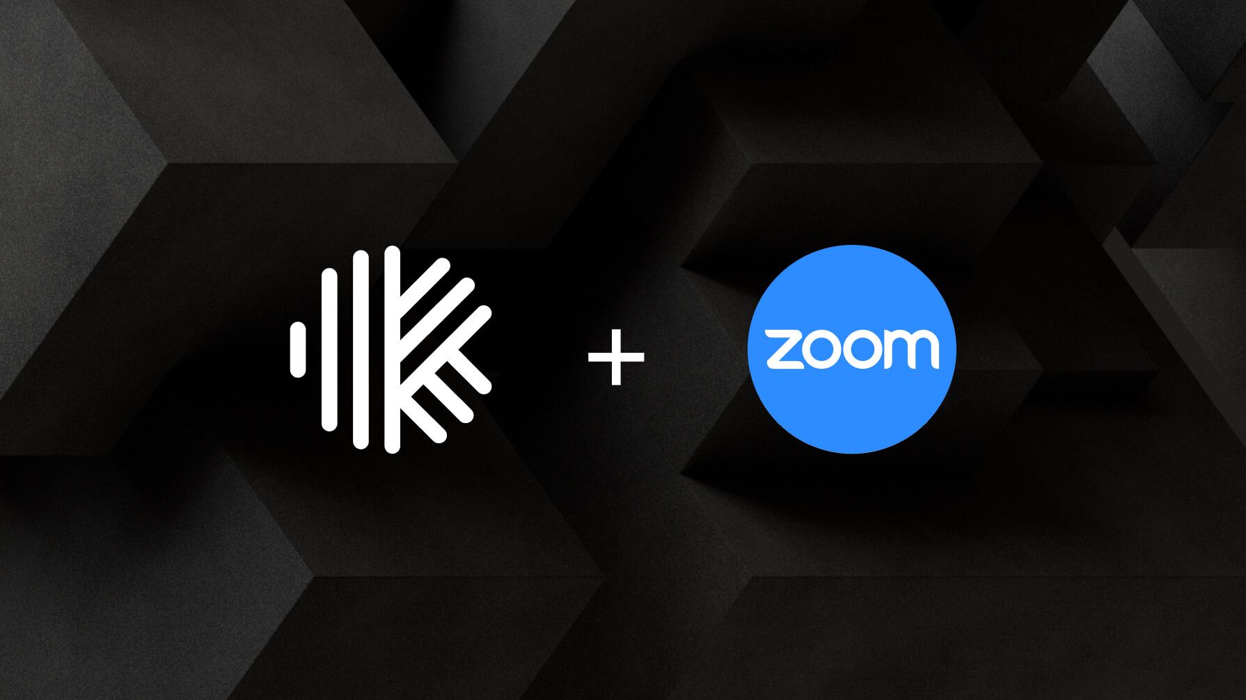 Karbon and Zoom logos on a dark geometric background