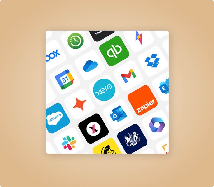 A grid of company logos representing various integrations.