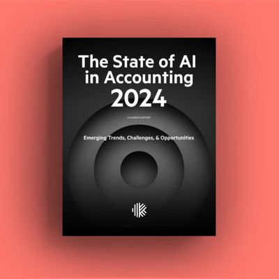 La couverture du livre électronique « The State of AI in Accounting 2024 » (L’État de l’IA en comptabilité).