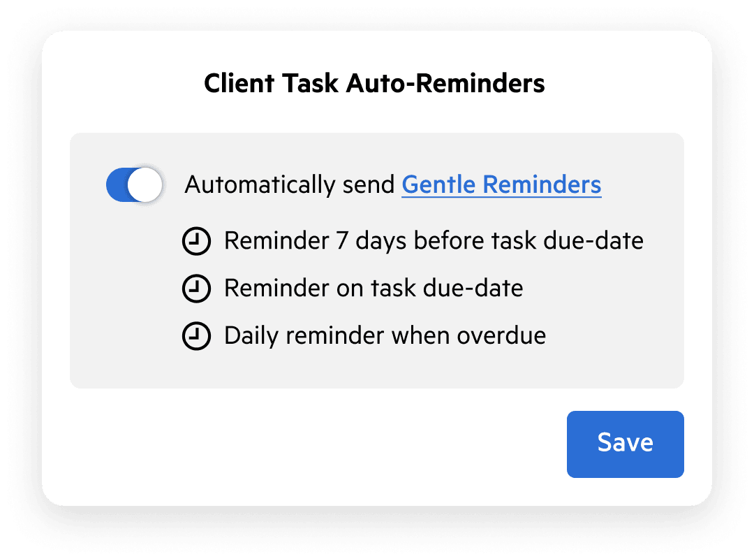 Image of a detailed UI setting automatic reminders for a task.